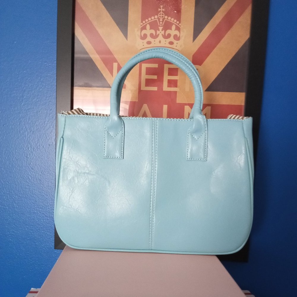 Aqua blue handbag